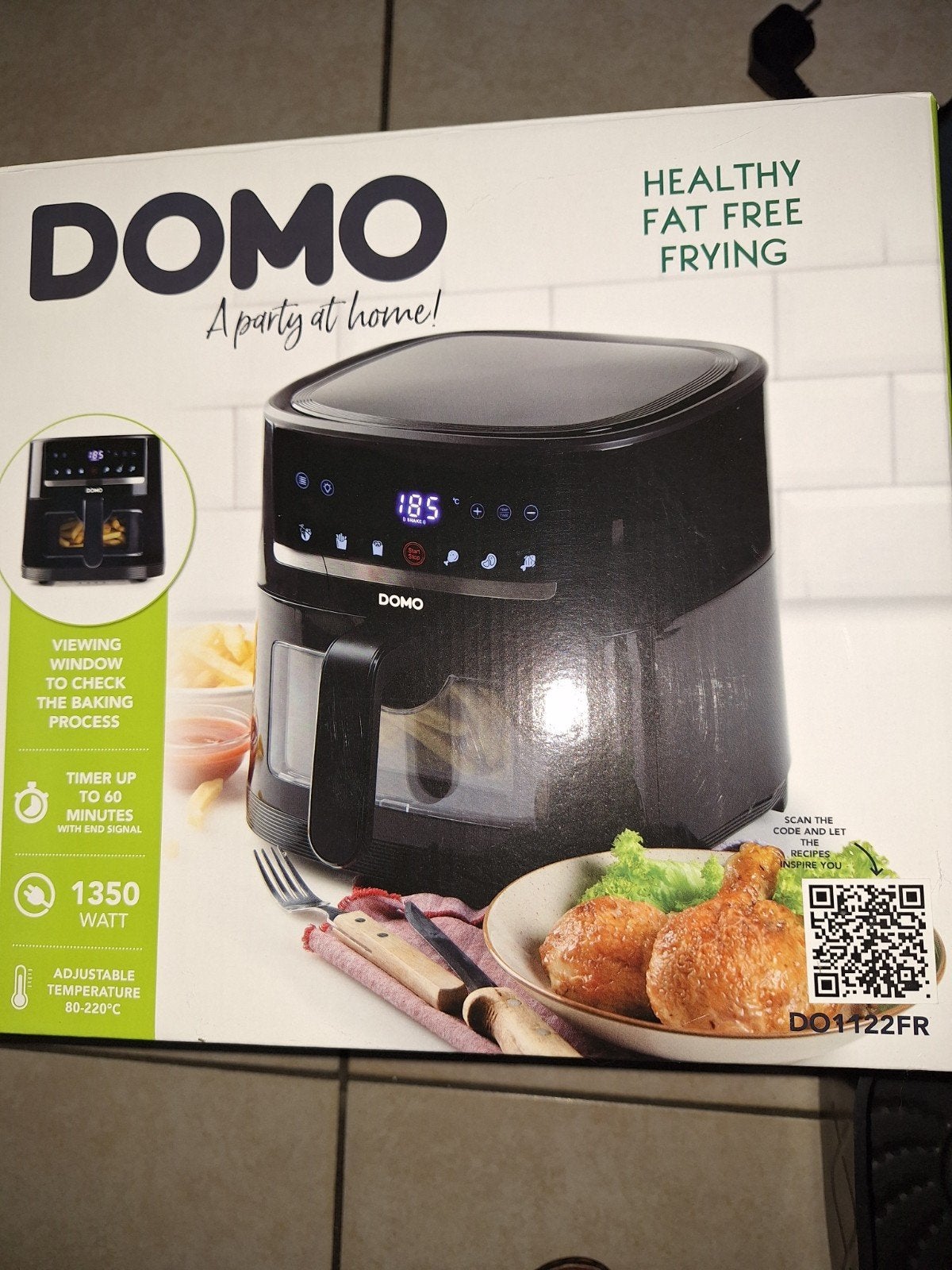 AIRFRYER DOMO 4L, Ophalen of Verzenden, Nieuw, Airfryer XL, 1500 gram of meer