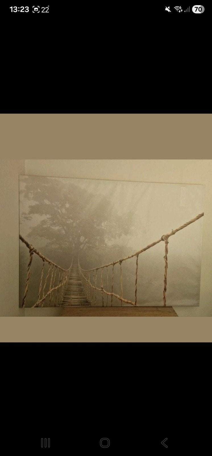 Zeer groot IKEA schilderij 200 x 140 cm – hangbrug/natuur, Enlèvement, Comme neuf, Tableau