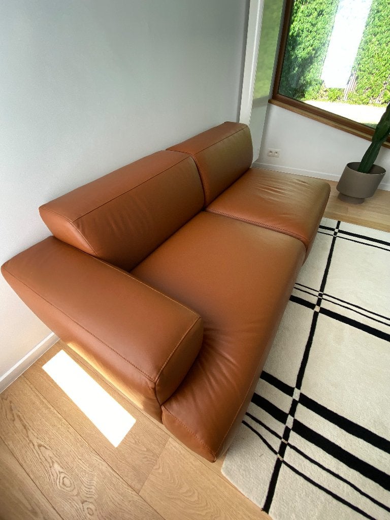 Muuto Connect – 2 Nieuwe Modules – Cognac Leder, Huis en Inrichting, Zetels | Zetels, Ophalen, 150 tot 200 cm, Nieuw, Rechte bank