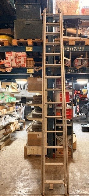 Echelle double 14x2, Bricolage & Construction, Enlèvement, Utilisé, Échelle, 4 mètres ou plus