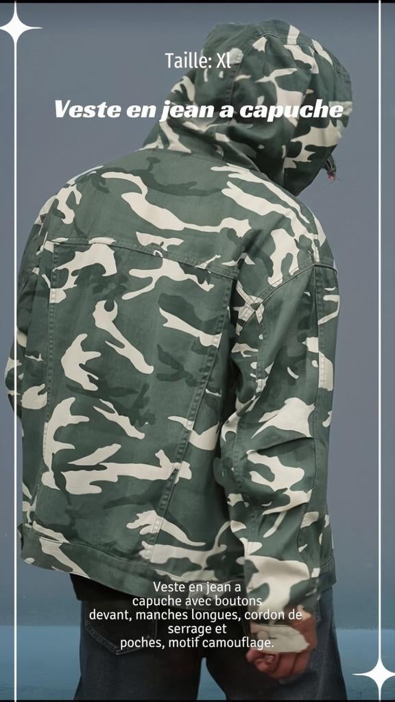 Veste en jean à capuche, Enlèvement ou Envoi, Neuf, Taille 56/58 (XL), Autres
