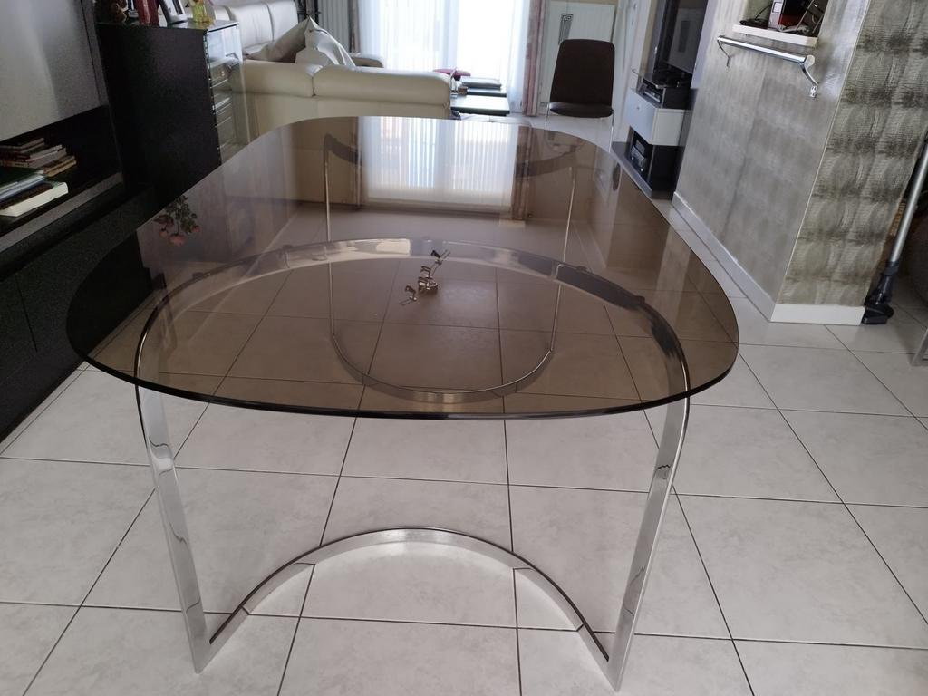 Table de salle a manger, Enlèvement, Utilisé, Ovale, Verre