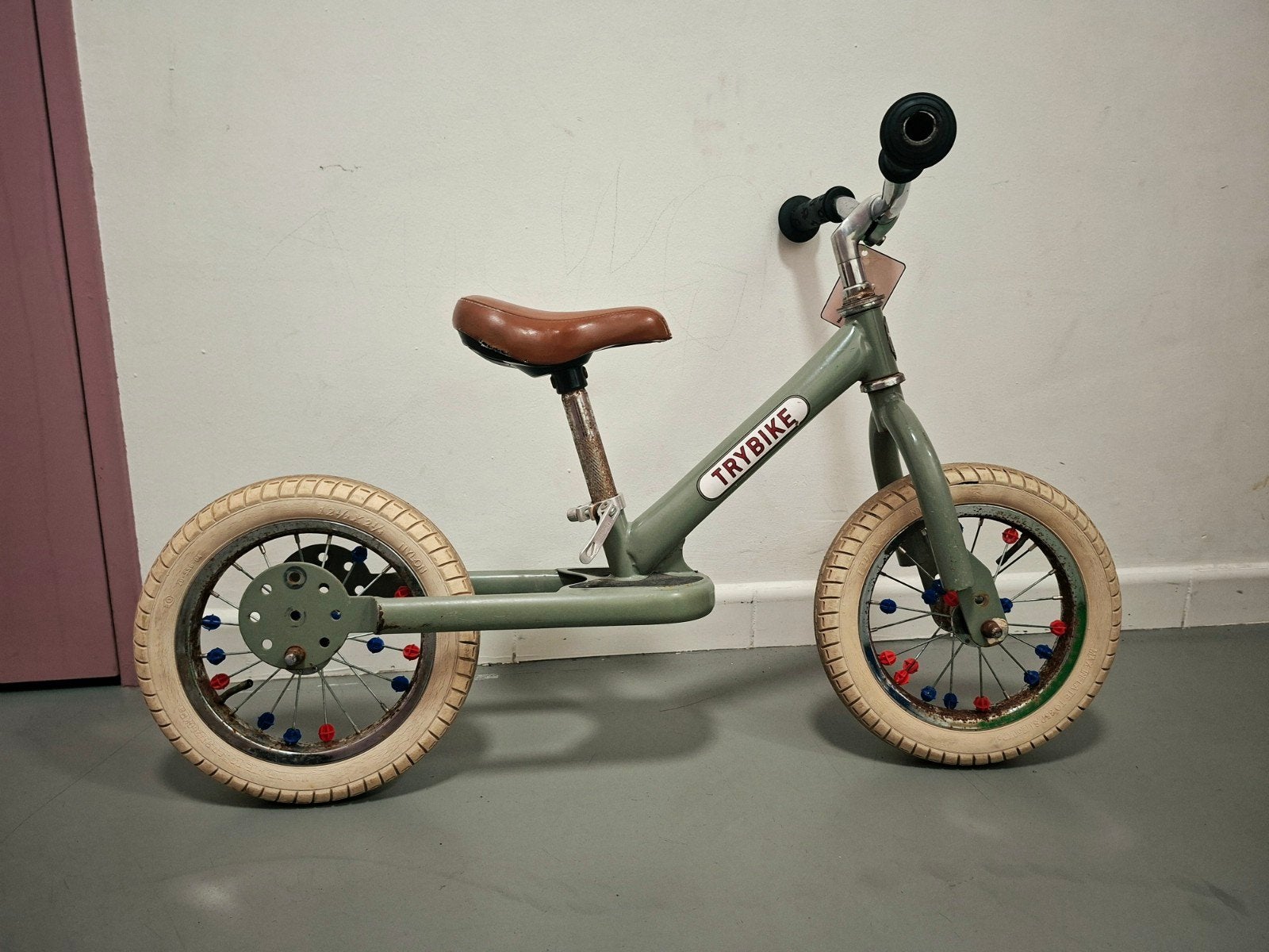 Trybike Steel Vintage – prachtige loopfiets – groen, Enlèvement, Utilisé, Vélo d'équilibre