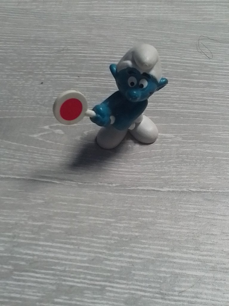 schtroumpfs smurf smurfen 20154 avec panneau d’arrêt, Collections, Schtroumpfs, Envoi, Comme neuf, Autres Schtroumpfs, Poupée, Figurine ou Peluche