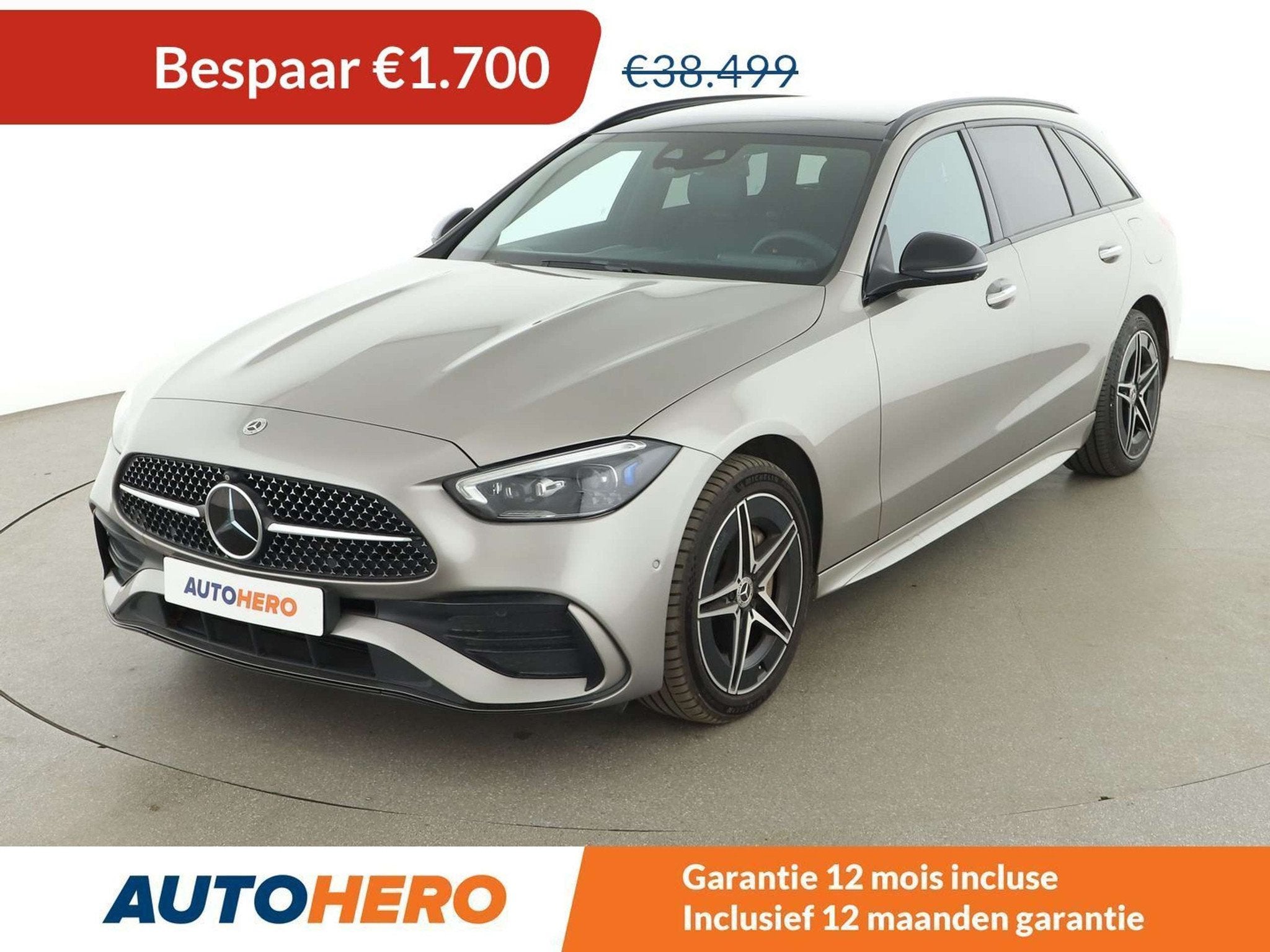 Mercedes-Benz C-Klasse 300 C 300e T AMG Line (automatique), Cuir, Argent ou Gris, Euro 6, 5 portes