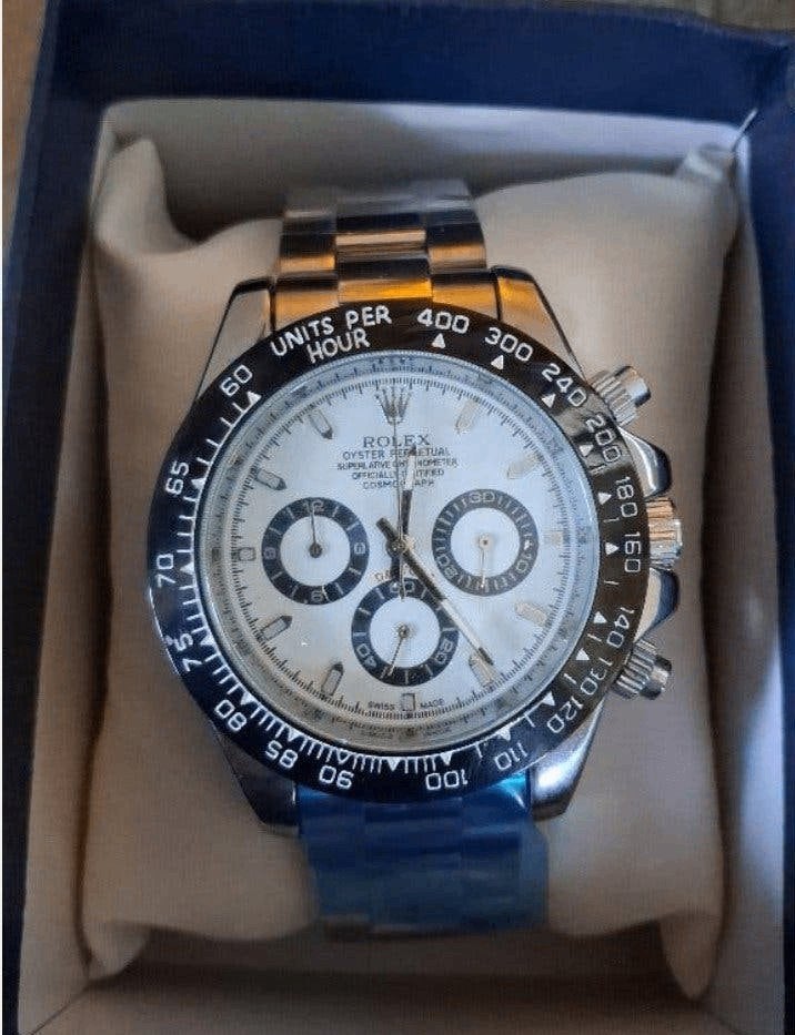 Nieuwe Rolex Daytona met witte wijzerplaat, Staal, Polshorloge, Nieuw, Ophalen of Verzenden