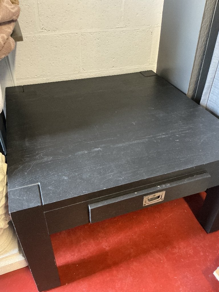 Vierkante Landelijke zware salontafel met lade 45€, Huis en Inrichting, Ophalen, Gebruikt, 50 tot 100 cm, Vierkant