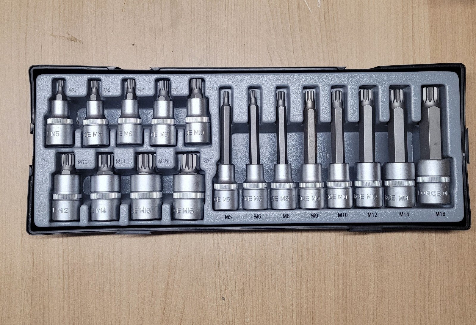 FORCE T4179 1/2″ Doppenset Spline 17-delig, Ophalen of Verzenden, Zo goed als nieuw
