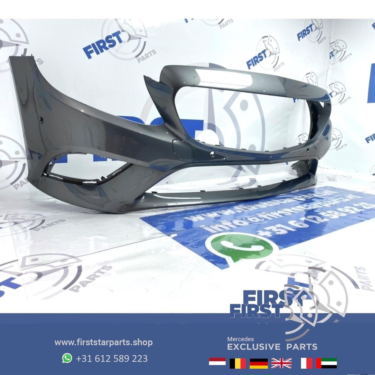 W205 C205 FACELIFT VOORBUMPER GRIJS Mercedes C Klasse bumper, Utilisé, -, Avant, -