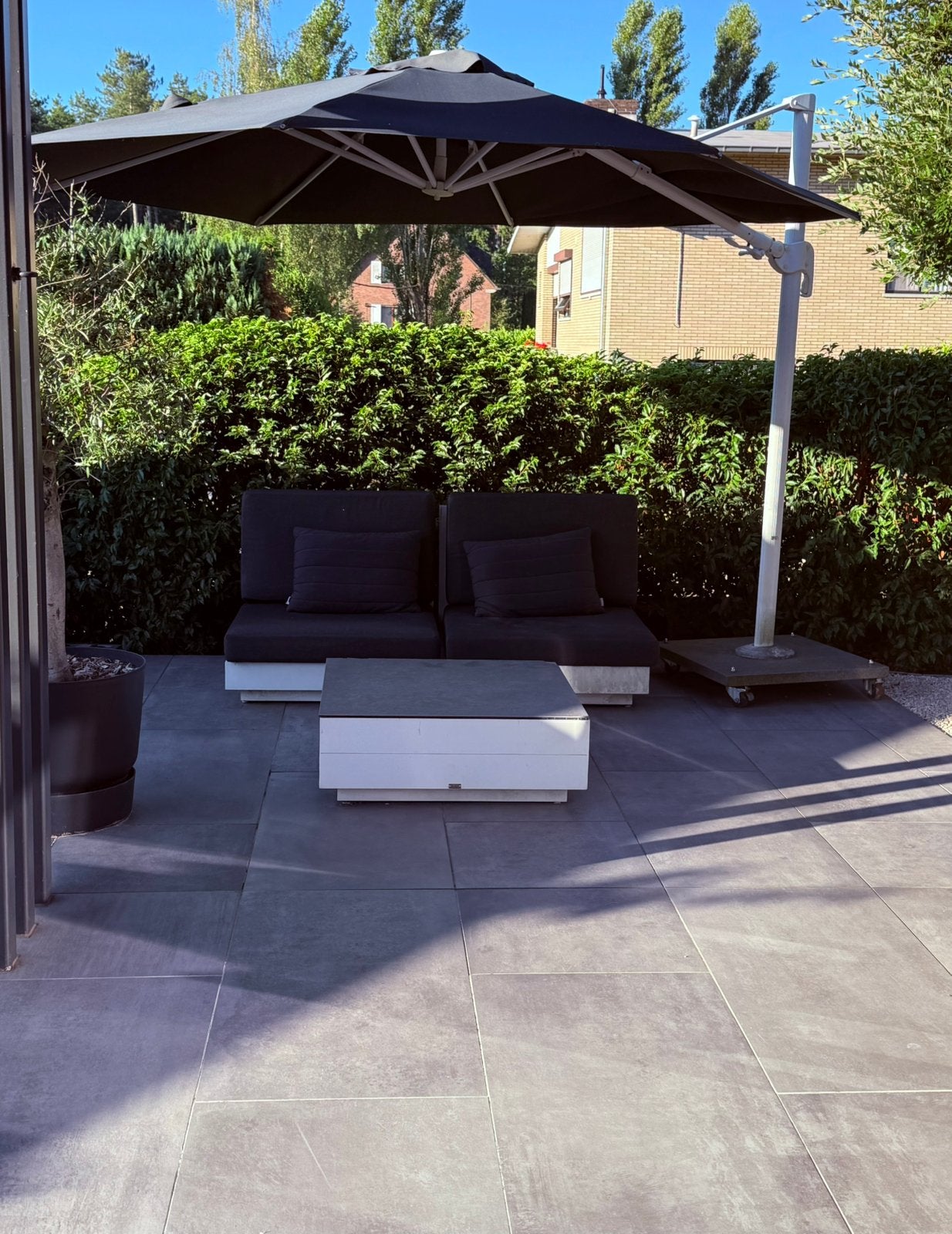Lounge + lounge tafel + all weather kussens, Tuin en Terras, Ophalen, Zo goed als nieuw