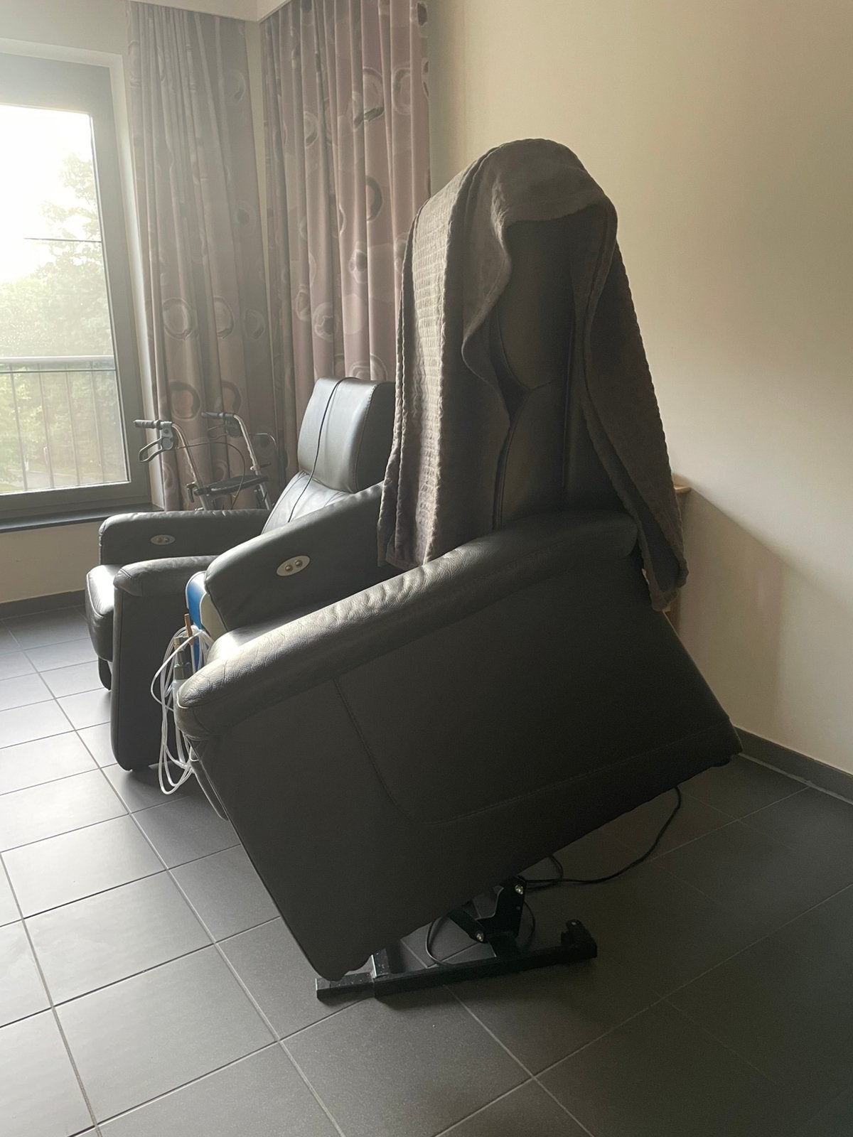 Fauteuil Gerlin Ramexco en cuir marron XL, 75 à 100 cm, Moins de 150 cm, Banc droit, Une personne