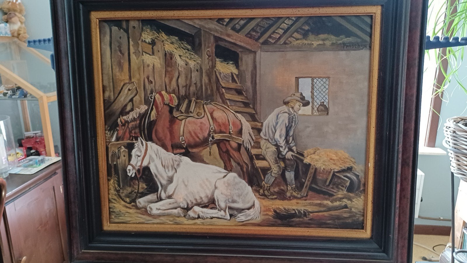 Tafereel boer met paarden, Ophalen
