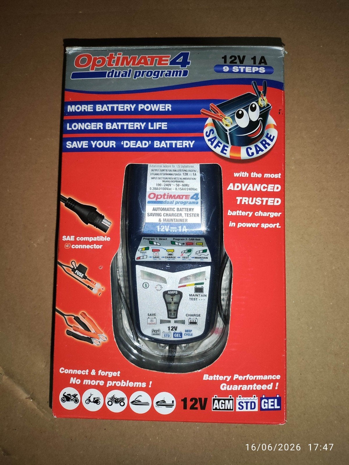 Optimate 4 TM340 chargeur de batterie, Motoren, Accessoires | Onderhoudsmiddelen, Ophalen