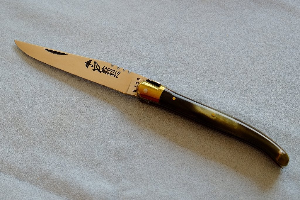 Couteau Laguiole Rossignol, manche corne, TB état, +- 50 ans, Enlèvement ou Envoi, Comme neuf
