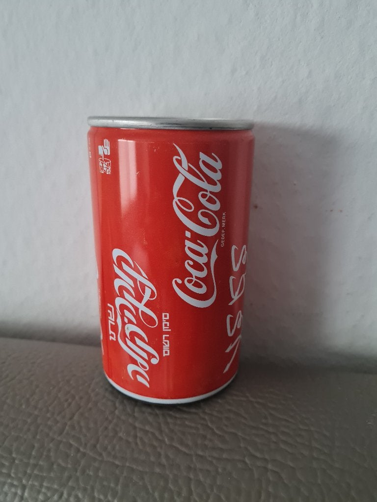 vintage spaarpot in blik Coca Cola, Verzamelen, Ophalen of Verzenden