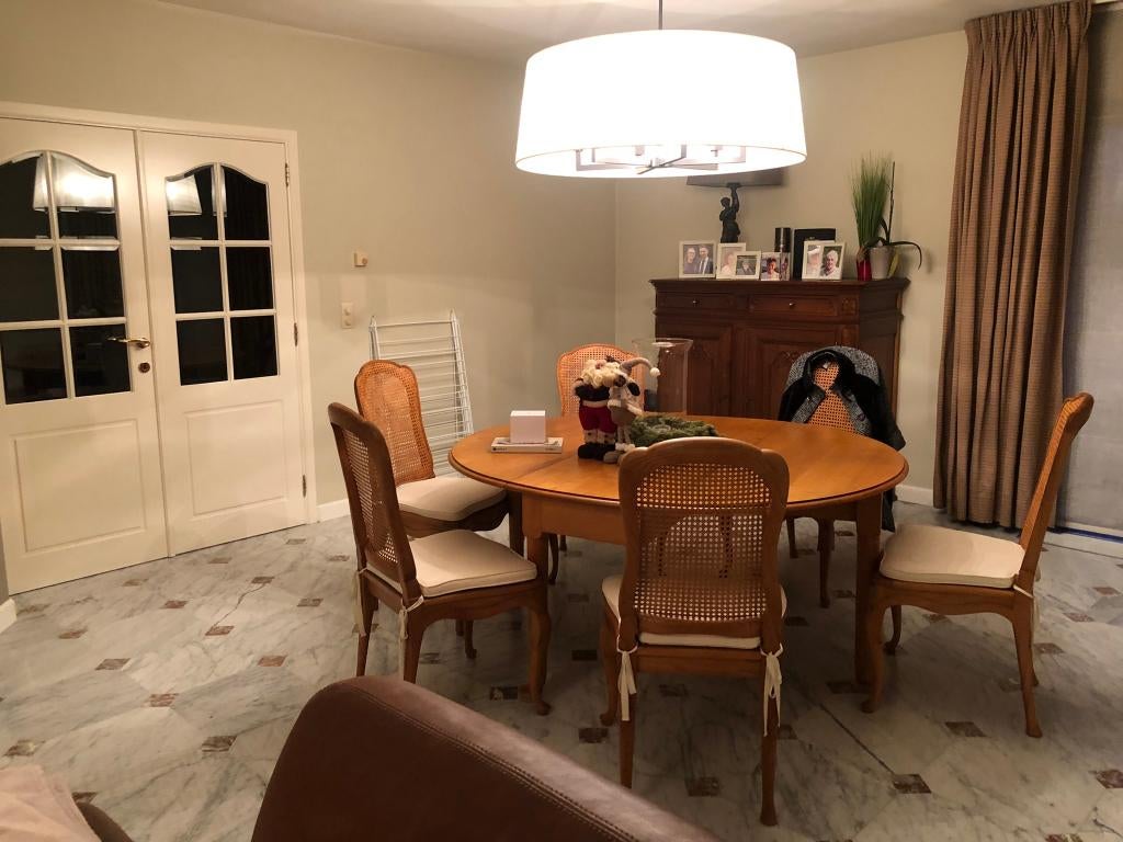 tafel en 6 stoelen massief olmenhout, Ophalen, Overige materialen, Klassiek, 150 tot 200 cm