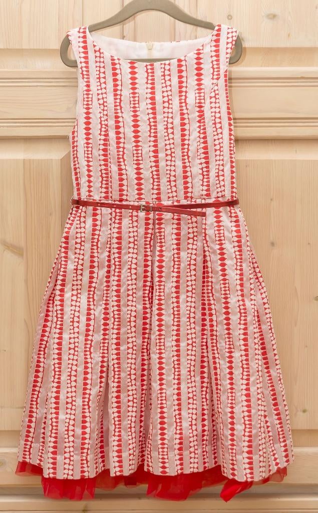 Rood-wit feestelijk kleedje van Balthine, maat 134, Balthine, Robe ou Jupe, Enlèvement ou Envoi, Comme neuf