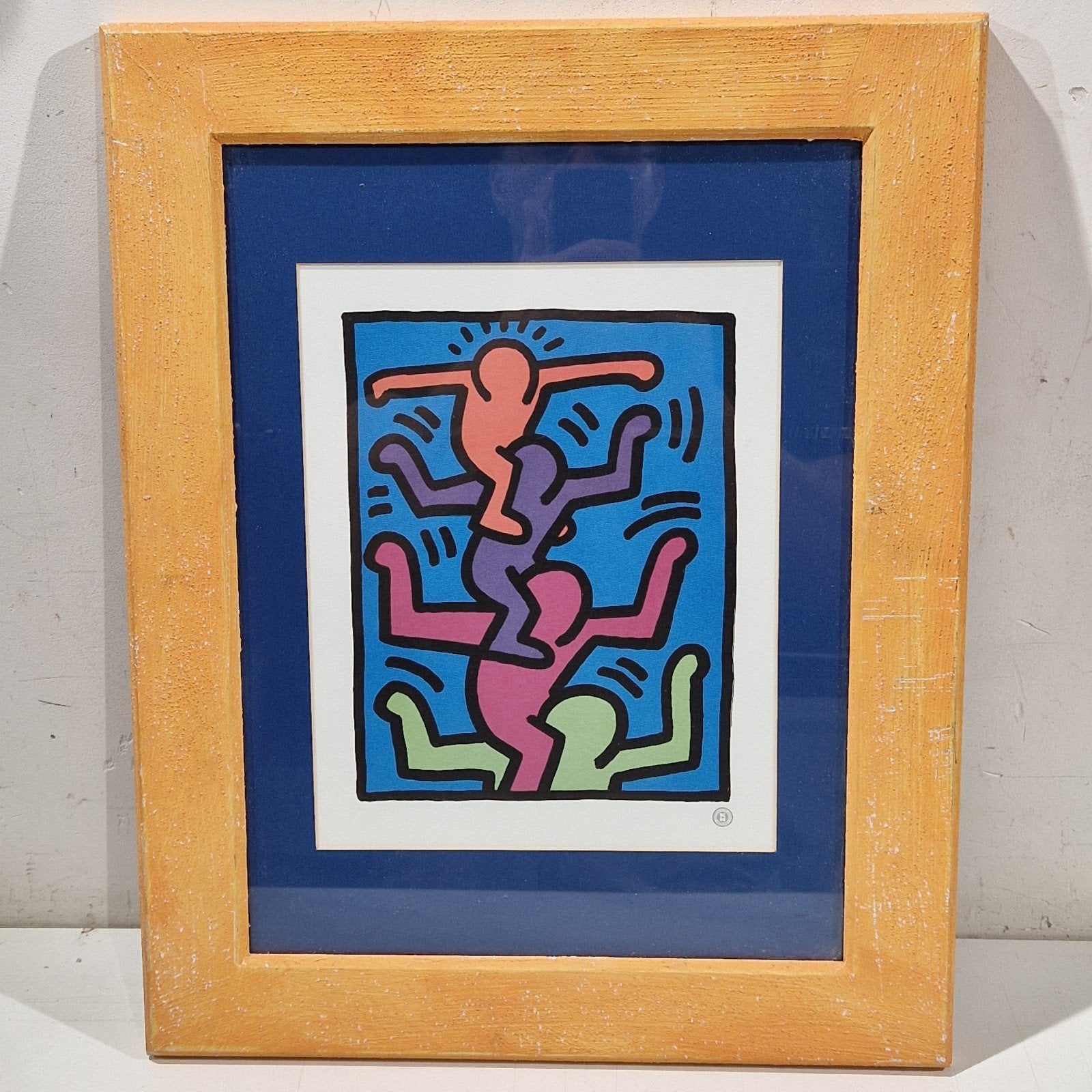 Keith Haring offset Artfolio , four figures on . genummerd, Antiquités & Art, Art | Lithographies & Sérigraphies, Numéroté, Encadré