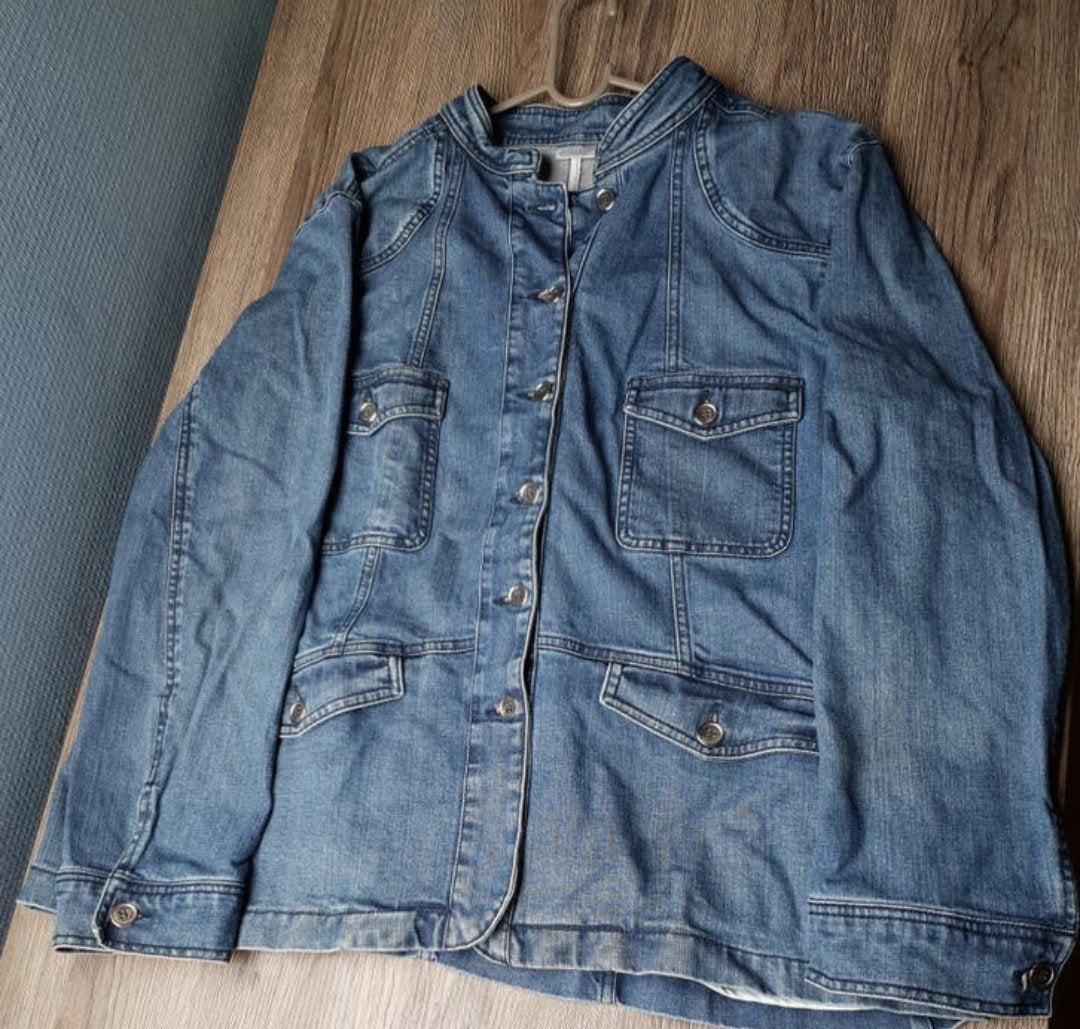 Damart jeansvest spijkerjasje - Maat 52 (XXL) - OTO 65cm, Blauw, Ophalen of Verzenden, Zo goed als nieuw, Jasje of Colbert