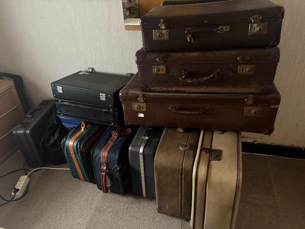 Lot oude koffers, Handtassen en Accessoires, Koffers, Ophalen, Gebruikt, Leer