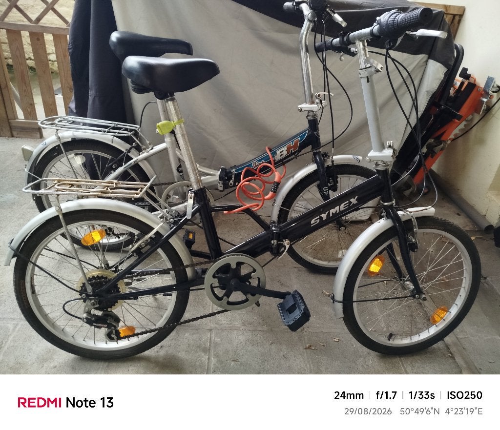 vélo pliable , état moyen, Vélos & Vélomoteurs, Enlèvement, Totalement pliable, 18 à 20 pouces, Vitesses