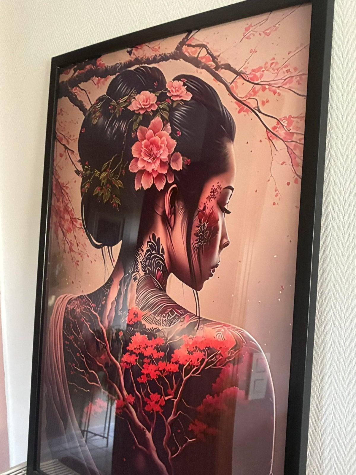 Kader met canvas 73x53, Antiek en Kunst, Kunst | Schilderijen | Modern, Ophalen, Kunststof, Overige technieken, Figuren