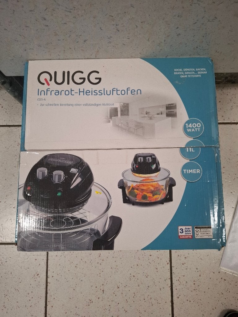 Quigg infrarode heteluchtoven, Elektronische apparatuur, Ovens, Ophalen, Overige merken, Hete lucht, Nieuw