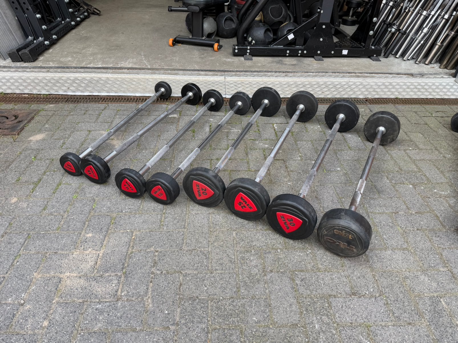 Ziva Halterstangen 10kg t/m 35kg, Sport en Fitness, Ophalen, Gebruikt, Halterstangen