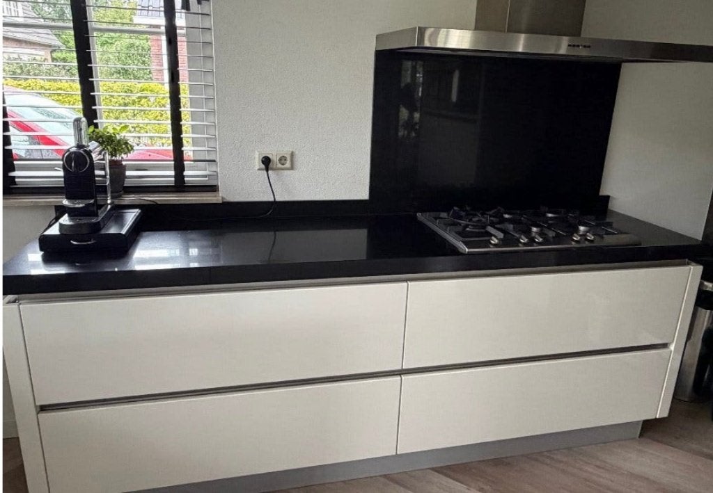 ✨ 3 DELIG HOOGGLANS KEUKEN +APPARATUUR   ✨, Greeploos, Wit, Graniet of Steen, Dubbelwandige keuken