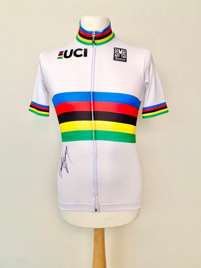 2015 2016 2017 World Champion Jersey signed by Peter Sagan, Sports & Fitness, Cyclisme, Enlèvement ou Envoi, Utilisé, Vêtements
