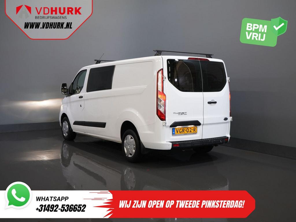 Ford Transit Custom 2.0 TDCI L2 Trend DC Dubbel Cabine Stoel, Auto's, Bestelwagens en Lichte vracht, Wit, 202 g/km, Bedrijf, Ford