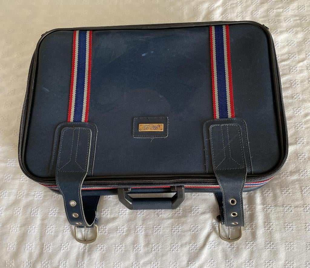 Petite valise vintage en cuir Marco Polo, Ophalen, 50 tot 60 cm, Leer, Zo goed als nieuw