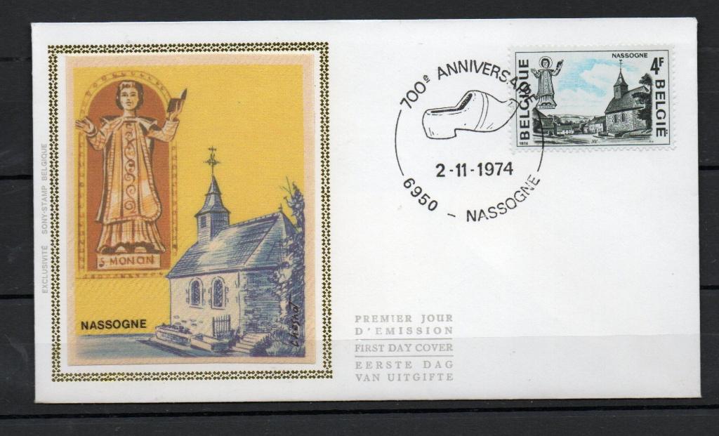 Année 1974 : FDC 1736 soie - Pour le tourisme, Timbres & Monnaies, Timbres | Europe | Belgique, Enlèvement