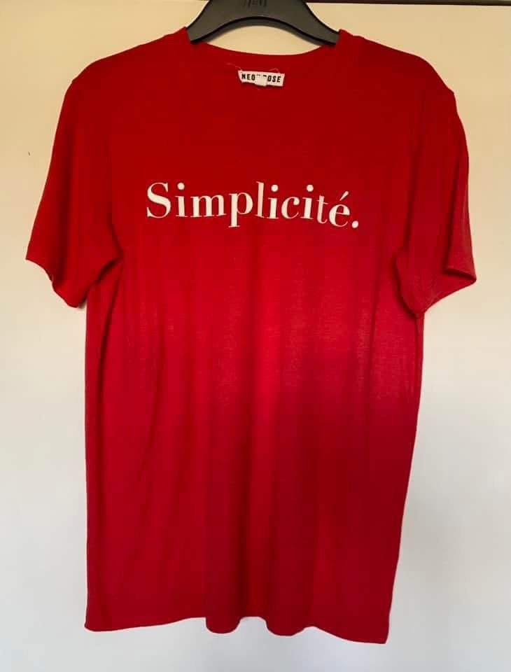 T-shirt met de slogan „Simplicity” — NEON ROSE maat S, Ophalen of Verzenden, Zo goed als nieuw, Rood