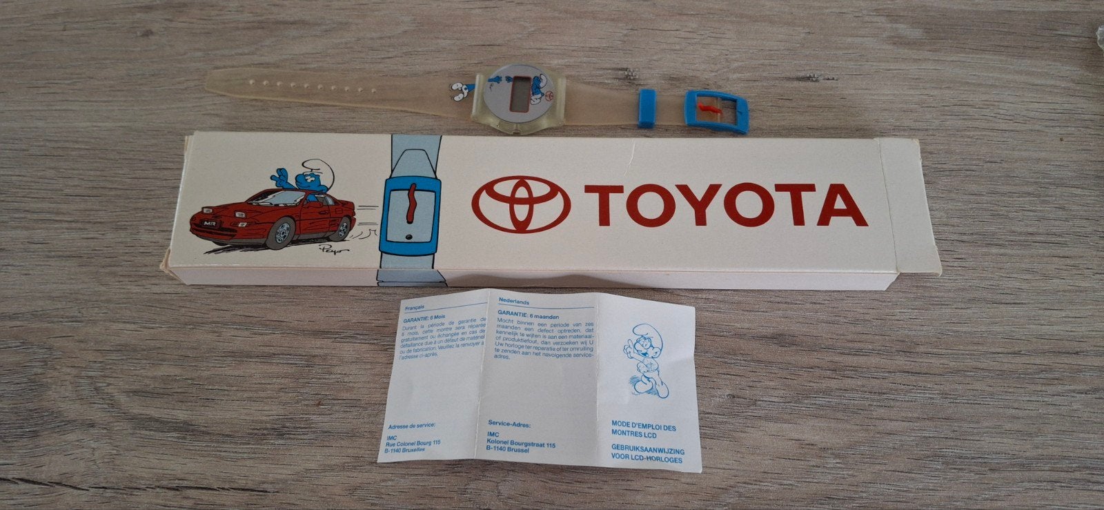 Vintage zeldzame horloge Smurfen Toyota collector item, Ophalen of Verzenden, Zo goed als nieuw, Gebruiksvoorwerp