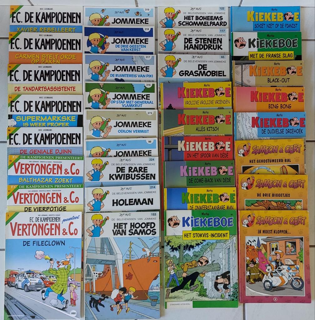 Strips Kiekeboe Jommeke Samson en Gert Fc De Kampioenen, Boeken, Stripverhalen, Ophalen of Verzenden