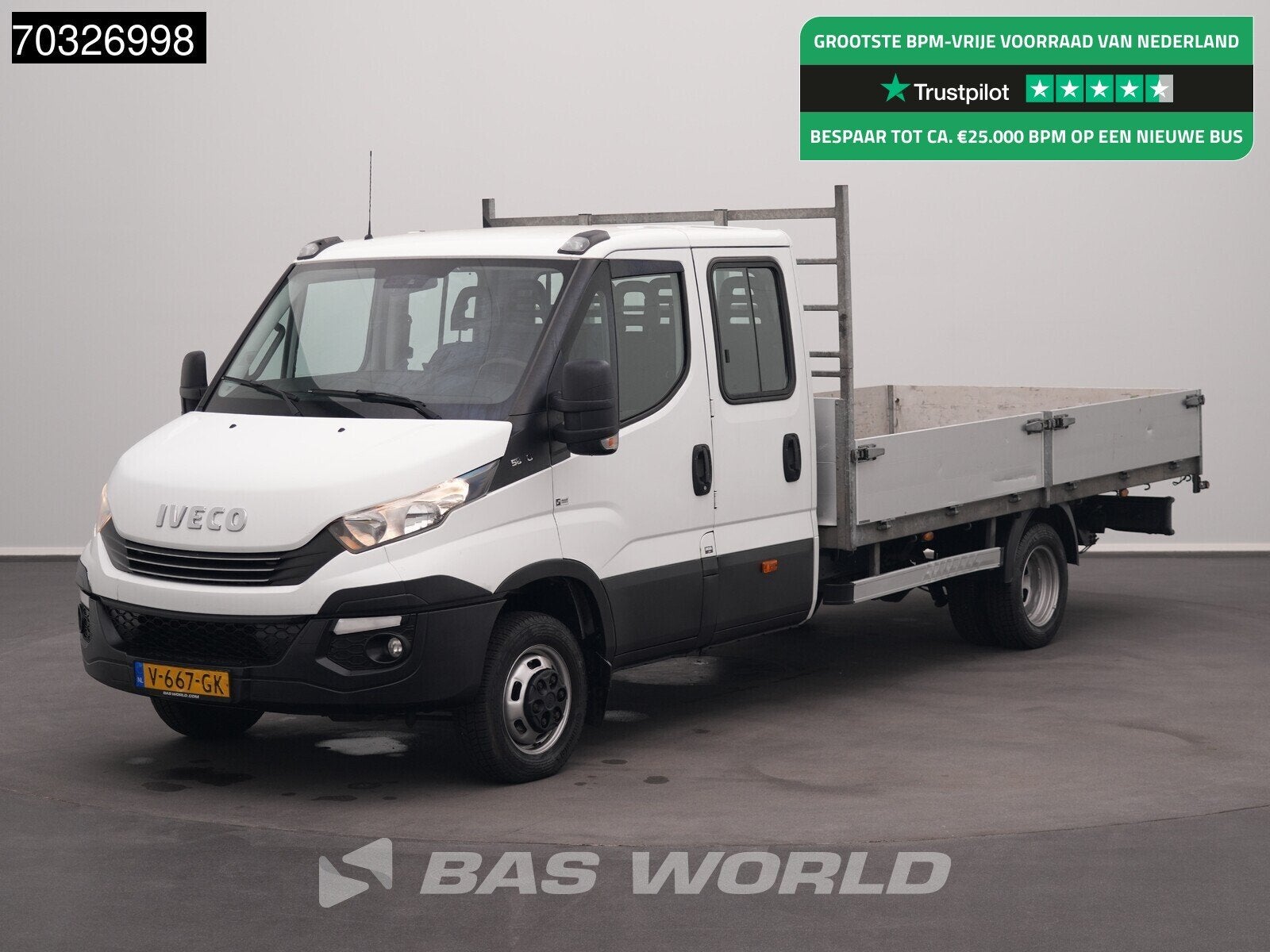 Iveco Daily 50C18 3.0L Automaat Dubbel Cabine Open Laadbak 3, Auto's, Automaat, Stof, Gebruikt, Euro 6