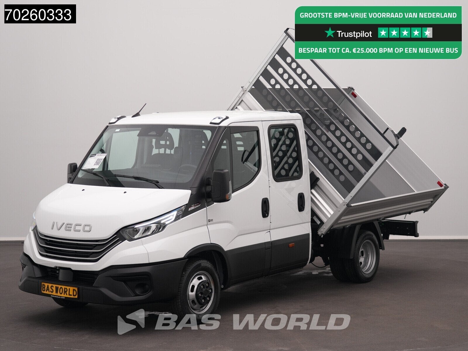 Iveco Daily 35C21 3-Zijdige Kipper Dubbel Cabine 210PK 3.0L, Auto's, Stof, Euro 6, 4 cilinders, Iveco