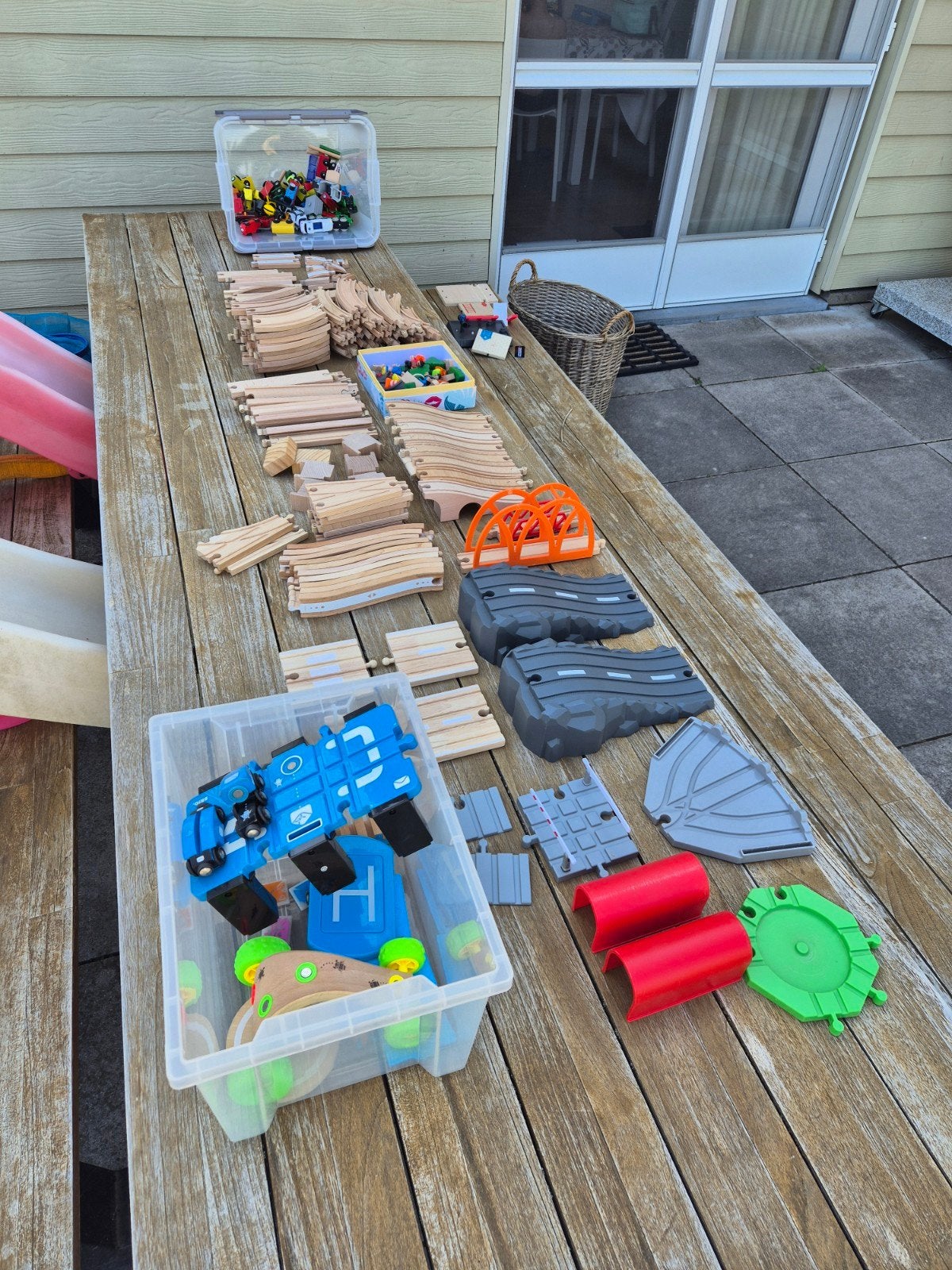 Groot lot Brio / Ikea houten treinsporen, Kinderen en Baby's, Speelgoed | Buiten | Zandbakken, Ophalen, Gebruikt