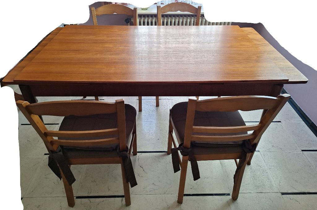 Keukentafel - 4 stoelen, Ophalen, 100 tot 150 cm, 50 tot 100 cm, Zo goed als nieuw