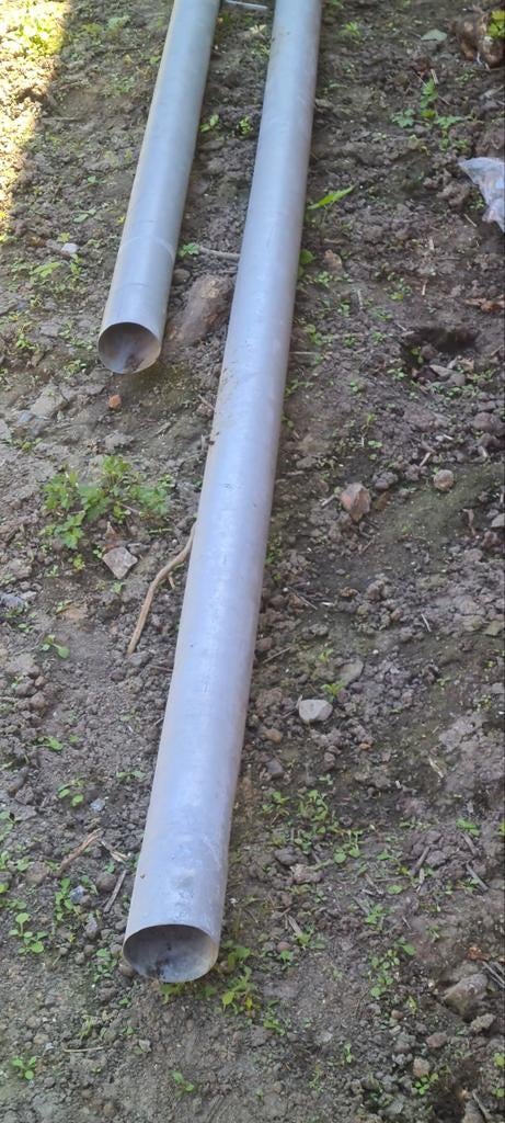 2 Zinken regenbuizen:  4m26 met bocht + 4m, Doe-het-zelf en Bouw, Ophalen