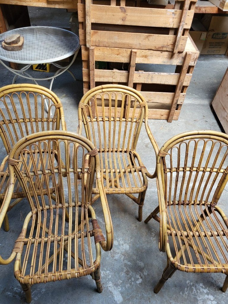 Rotanstoel, Tuin en Terras, Ophalen, Gebruikt, Rotan, Stapelbaar