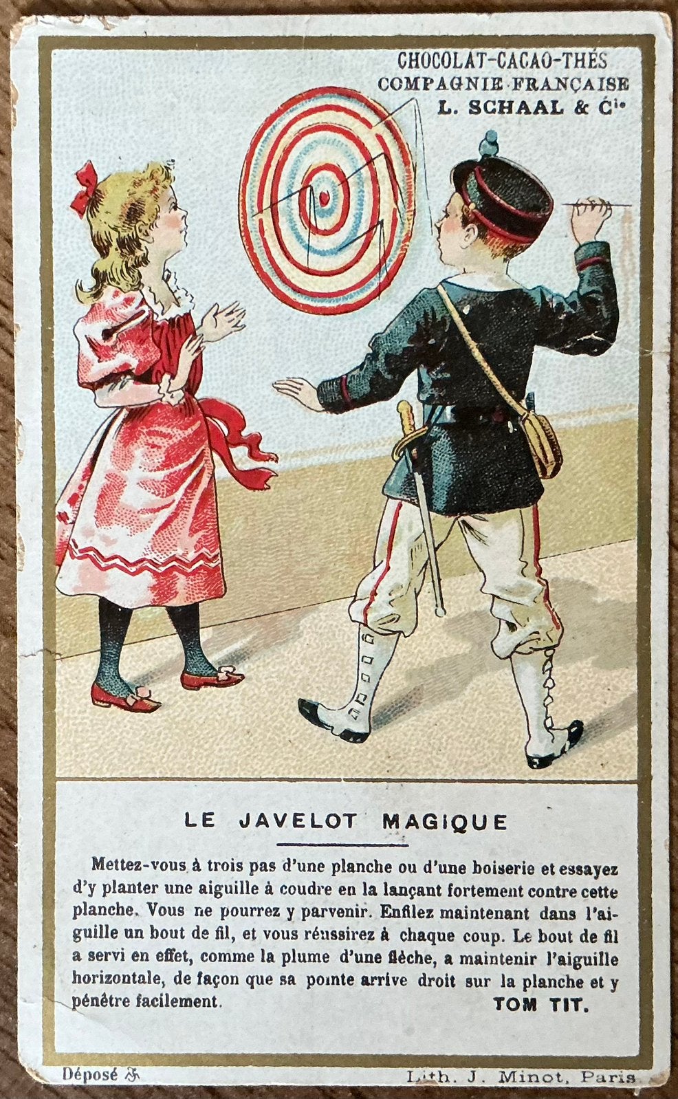 CHOCOLATS & THÉS/L.SCHAAL & C°/oud reclamekaartje, Ophalen of Verzenden, Zo goed als nieuw, Overige typen