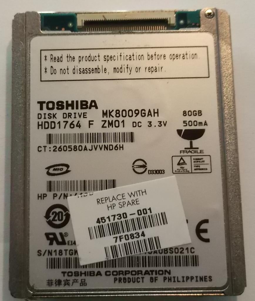 MK8009GAH, Informatique & Logiciels, Disques durs, Interne, IDE, Enlèvement ou Envoi