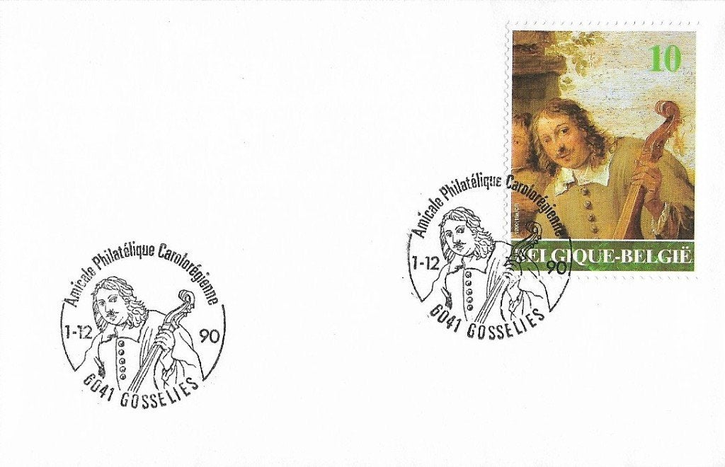 1990 - BELGIË - FDC Belgische kunstwerken [Y&T 2393], Met envelop, Verzenden, Kunst, Postfris