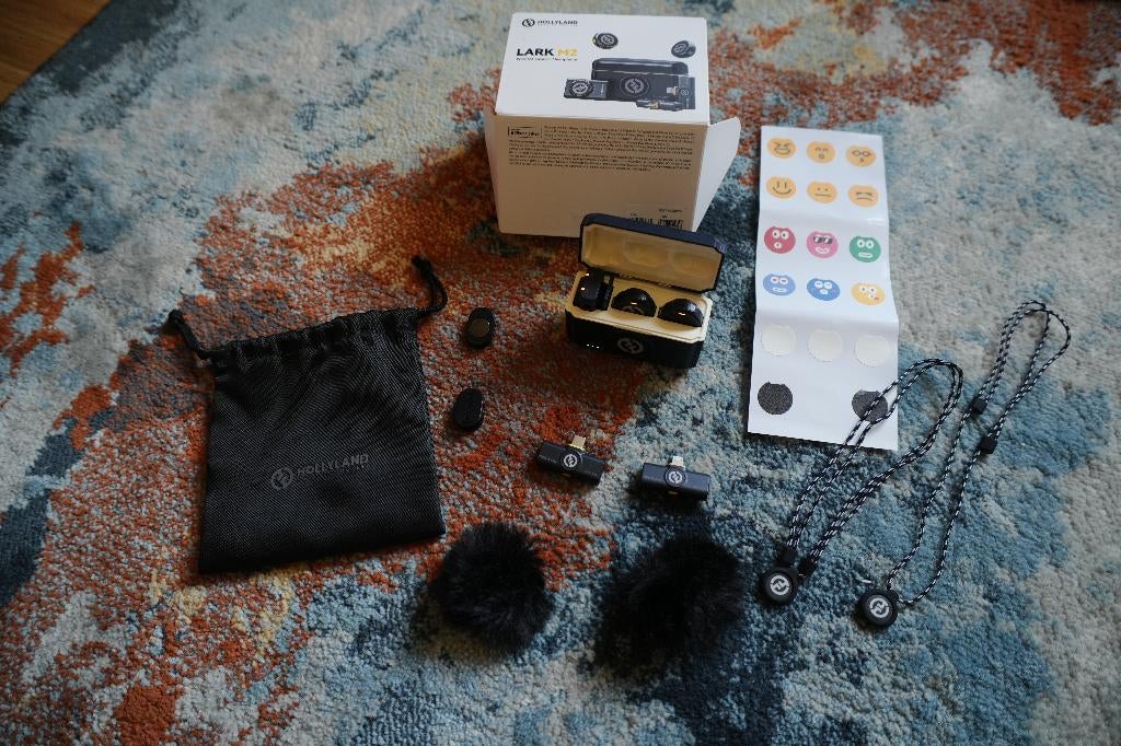 Hollyland Lark M2 Wireless Mic - Combo receiver set, Ophalen of Verzenden, Zo goed als nieuw, Studiomicrofoon, Draadloos