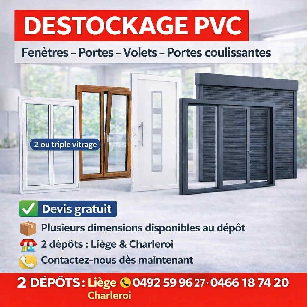 DESTOCKAGE PORTES & FENÊTRES PVC, Enlèvement, Neuf