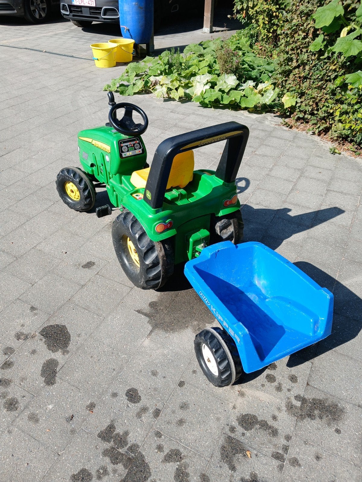 Rolly Toys traptractor, Ophalen, Zo goed als nieuw, Met kar of aanhanger
