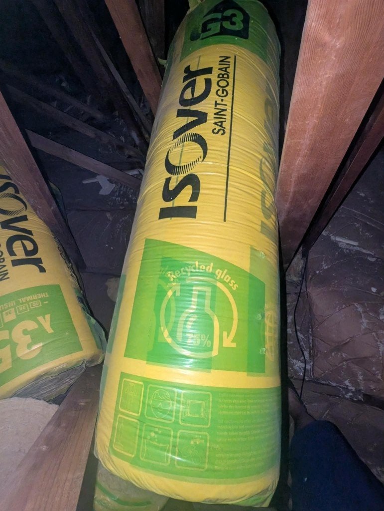 5 x Isover glaswol Isolatie Isocomfort 35 (5300x1200mm), Doe-het-zelf en Bouw, Ophalen, Dakisolatie, 4 tot 8 cm, Nieuw
