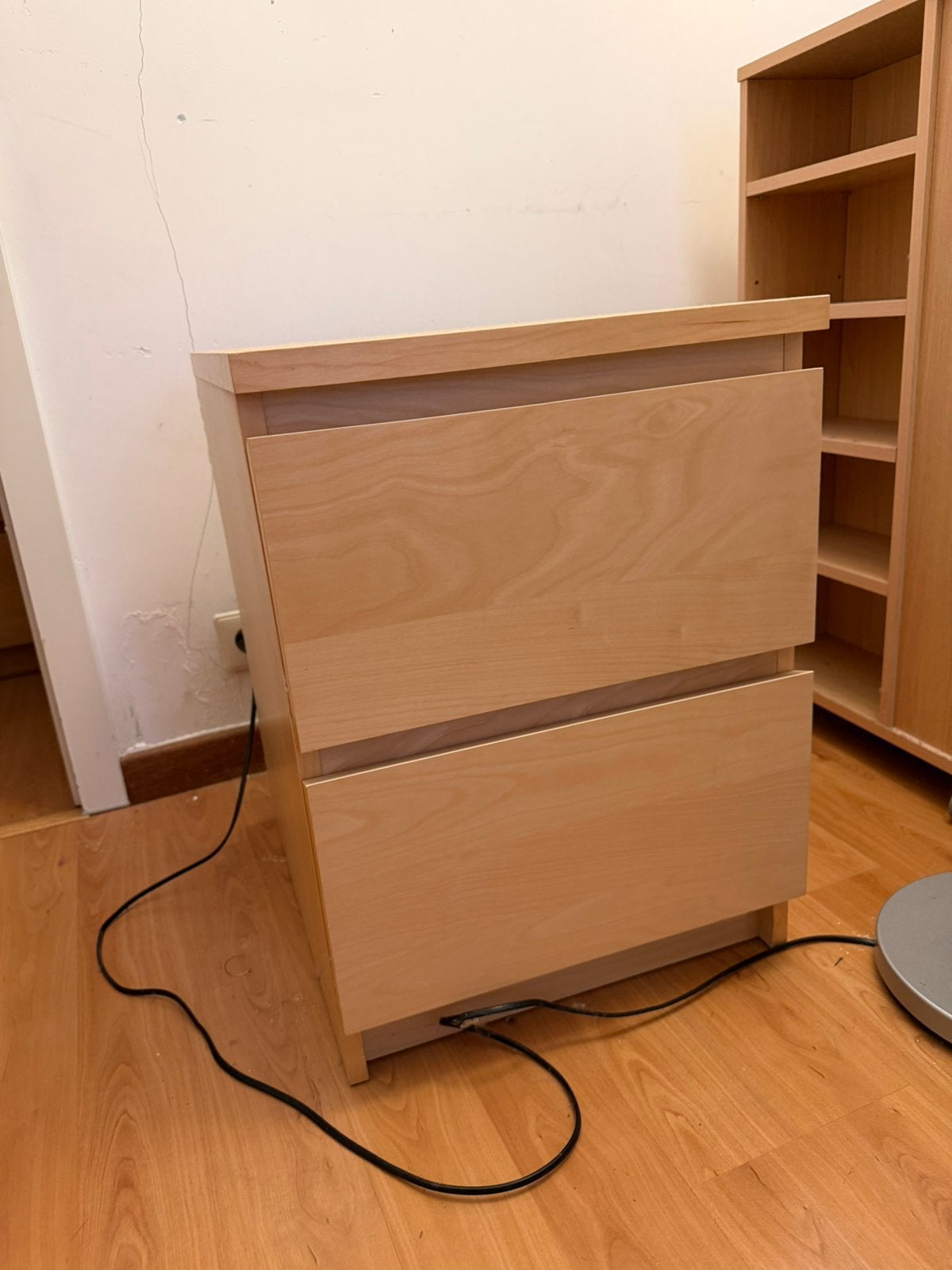 Commode 2 tiroirs MALM STORKLINTA beige ikea table de chevet, Moins de 55 cm, Comme neuf, Moins de 45 cm, Enlèvement